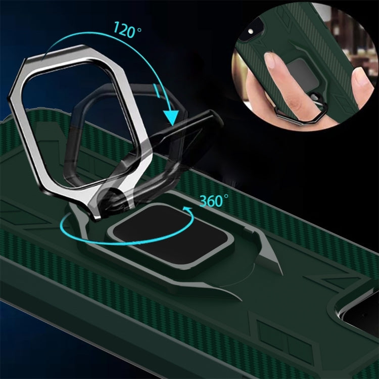 For Google Pixel 4 XL Carbon Fiber Protective Case with 360 Degree Rotating Ring Holder