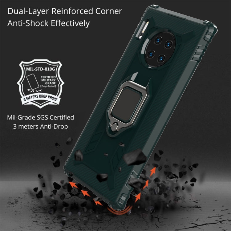 For Huawei Mate 30 Pro Carbon Fiber Protective Case with 360 Degree Rotating Ring Holder