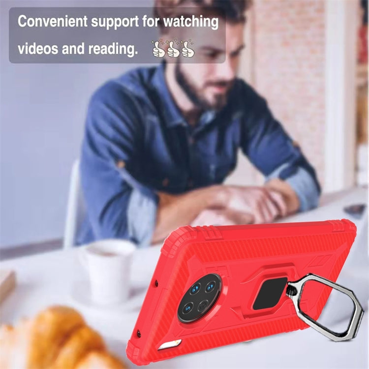 For Huawei Mate 30 Carbon Fiber Protective Case with 360 Degree Rotating Ring Holder