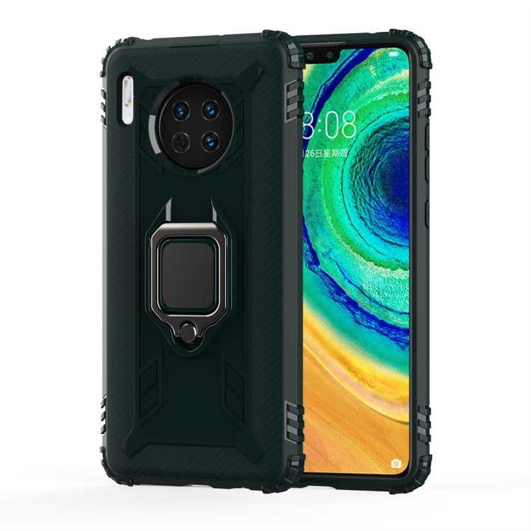 For Huawei Mate 30 Carbon Fiber Protective Case with 360 Degree Rotating Ring Holder