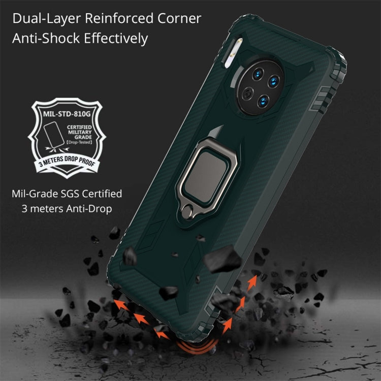 For Huawei Mate 30 Carbon Fiber Protective Case with 360 Degree Rotating Ring Holder