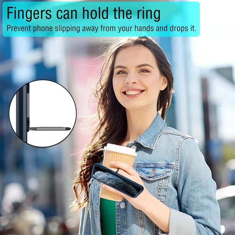 For iPhone 11 Pro Max Carbon Fiber Protective Case with 360 Degree Rotating Ring Holder