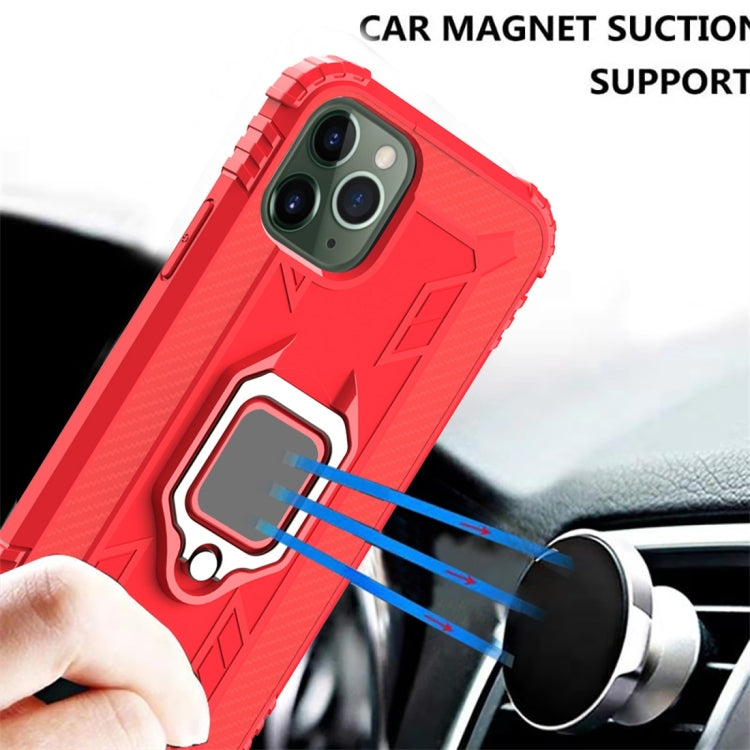 For iPhone 11 Pro Max Carbon Fiber Protective Case with 360 Degree Rotating Ring Holder