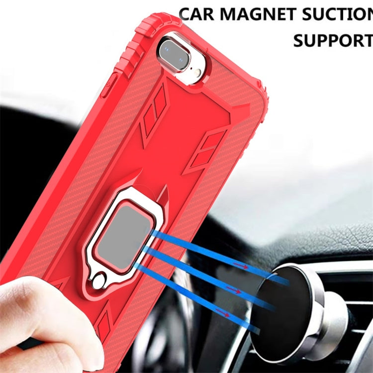 For iPhone 6 / 7 / 8 Carbon Fiber Protective Case with 360 Degree Rotating Ring Holder