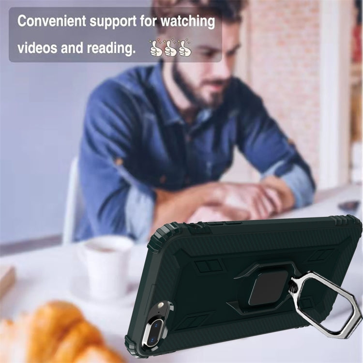 For iPhone 6 / 7 / 8 Carbon Fiber Protective Case with 360 Degree Rotating Ring Holder