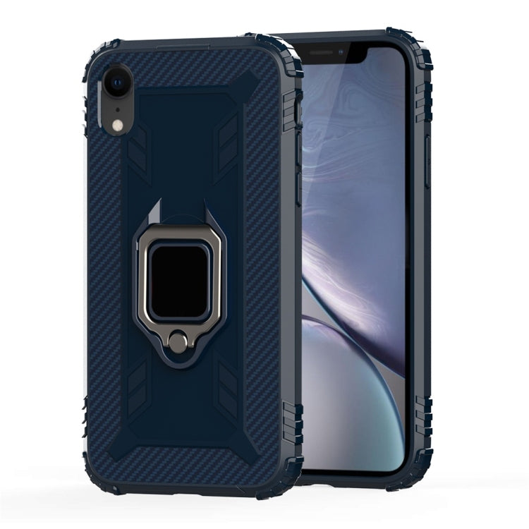 For iPhone X / XS Carbon Fiber Protective Case with 360 Degree Rotating Ring Holder
