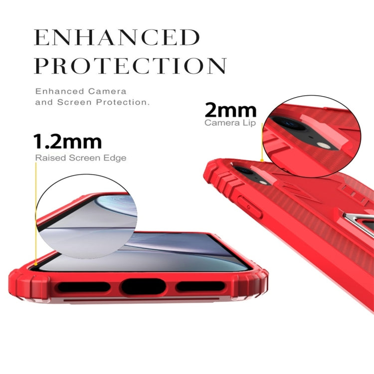 For iPhone X / XS Carbon Fiber Protective Case with 360 Degree Rotating Ring Holder