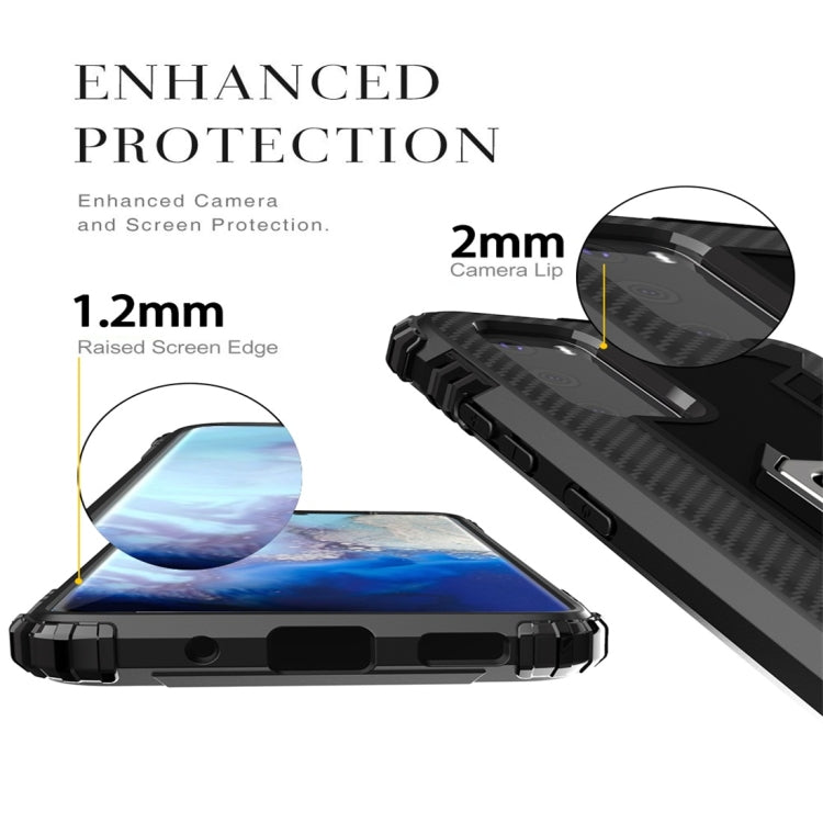 For Galaxy S20 Carbon Fiber Protective Case with 360 Degree Rotating Ring Holder