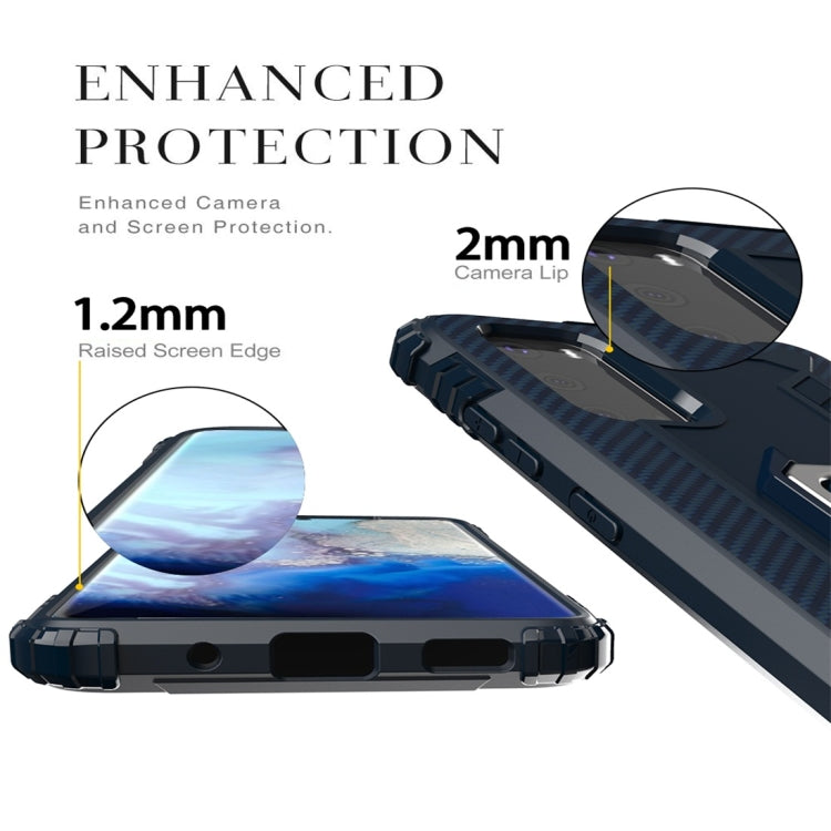 For Galaxy S20 Carbon Fiber Protective Case with 360 Degree Rotating Ring Holder