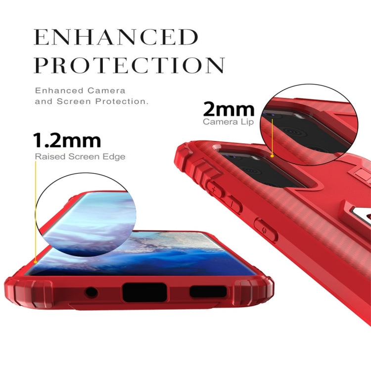For Galaxy S20 Carbon Fiber Protective Case with 360 Degree Rotating Ring Holder