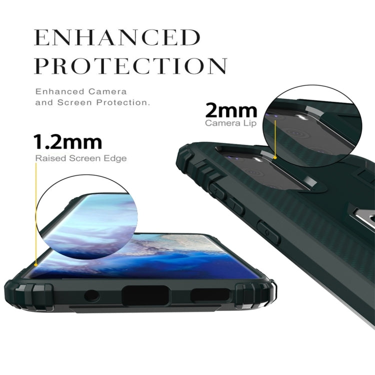 For Galaxy S20 Carbon Fiber Protective Case with 360 Degree Rotating Ring Holder