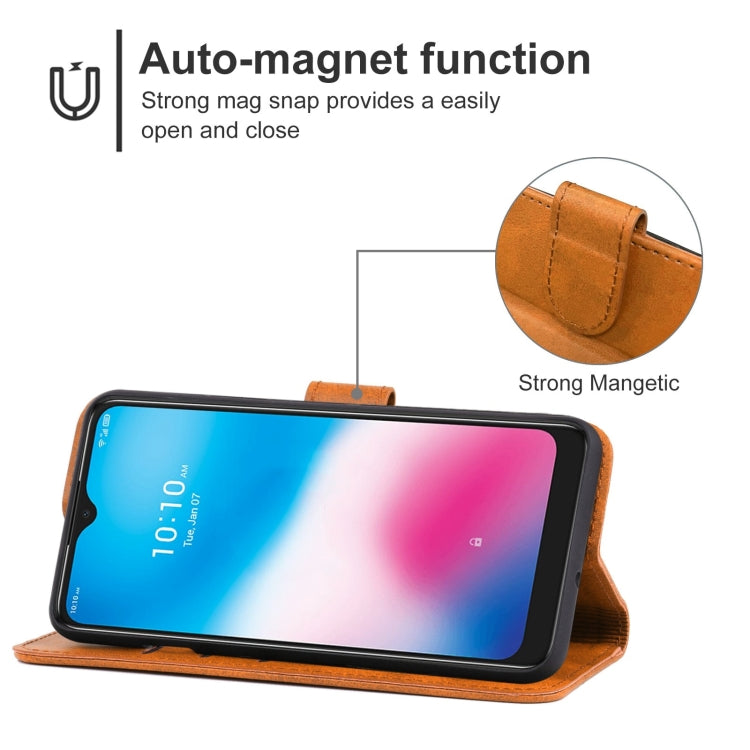 Leather Phone Case For Alcatel 3L 2020