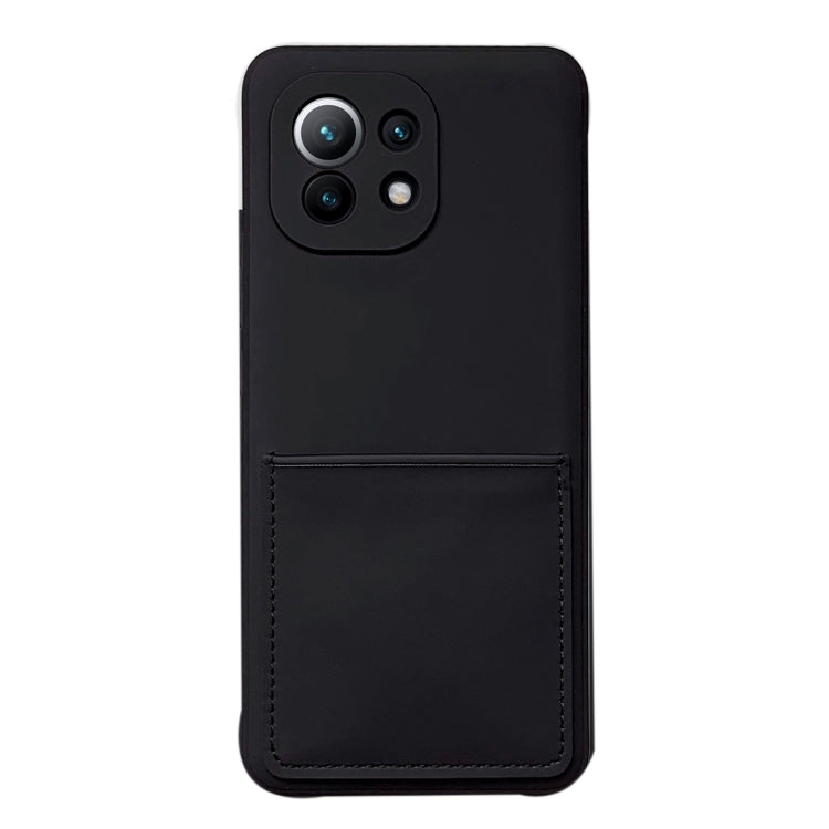 For Xiaomi Mi 11 Liquid Silicone Skin Feel Shockproof Phone Case with Card Slot