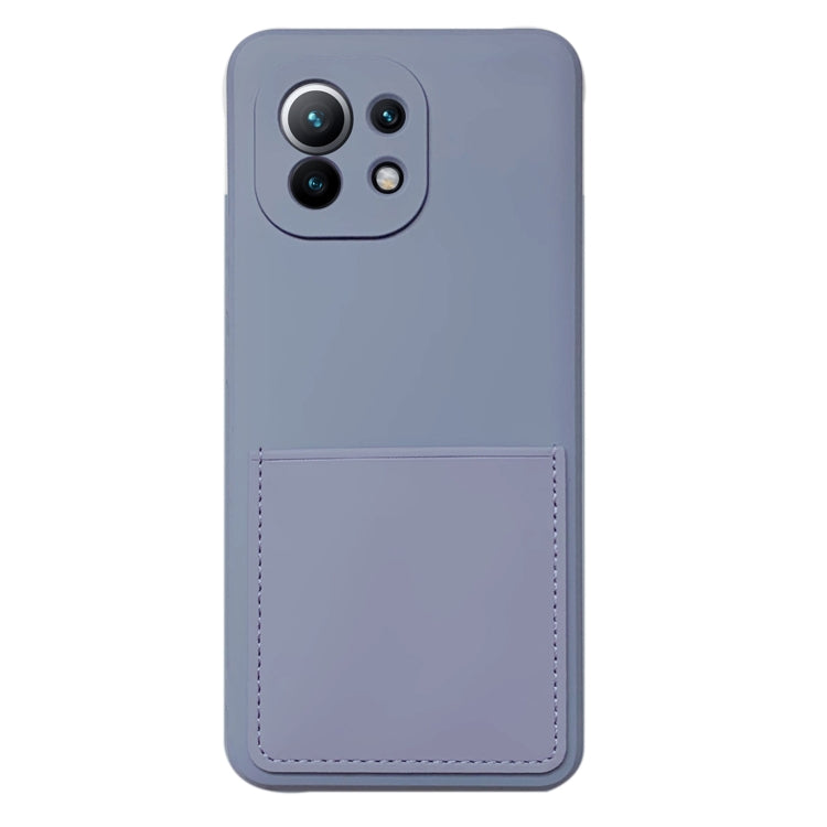 For Xiaomi Mi 11 Liquid Silicone Skin Feel Shockproof Phone Case with Card Slot