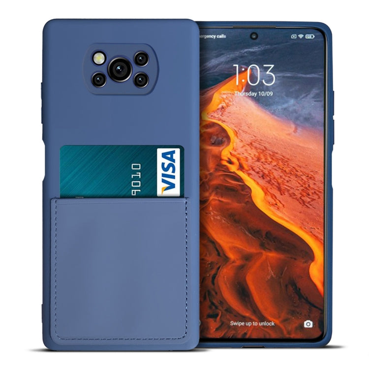For Xiaomi Poco X3 / Poco X3 NFC Liquid Silicone Skin Feel Shockproof Phone Case with Card Slot