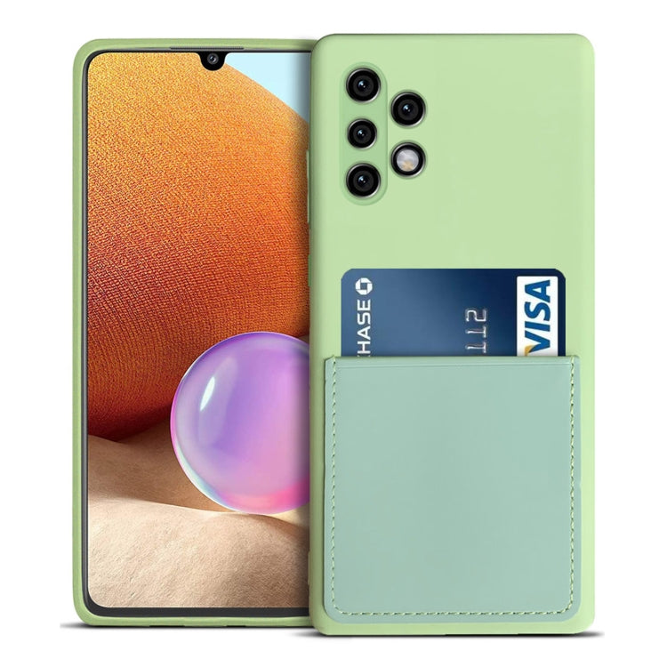 For Samsung Galaxy A32 4G Liquid Silicone Skin Feel Shockproof Phone Case with Card Slot