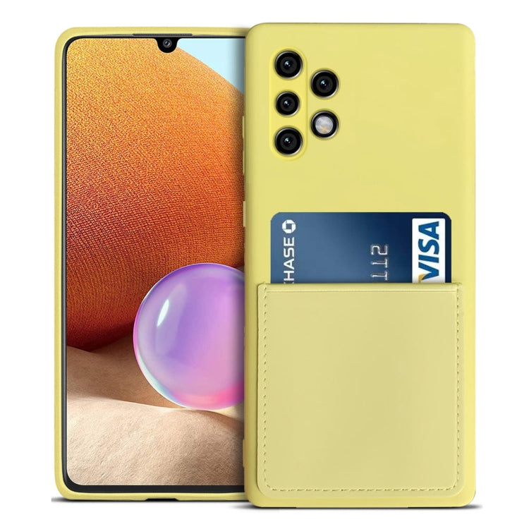 For Samsung Galaxy A32 4G Liquid Silicone Skin Feel Shockproof Phone Case with Card Slot