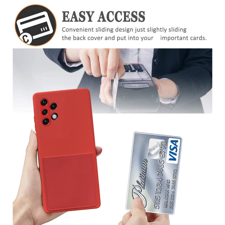 For Samsung Galaxy A32 4G Liquid Silicone Skin Feel Shockproof Phone Case with Card Slot