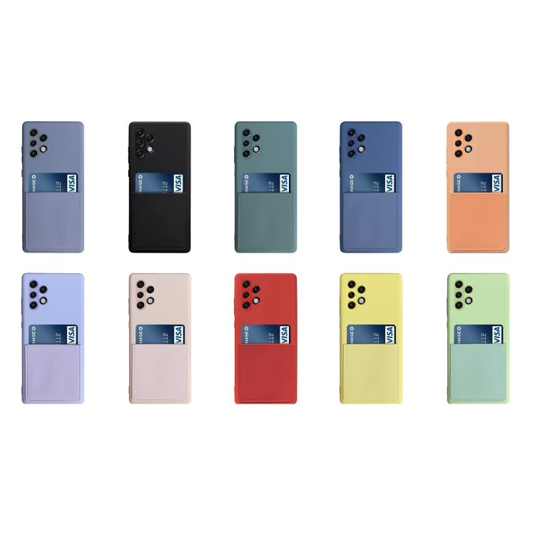 For Samsung Galaxy A32 4G Liquid Silicone Skin Feel Shockproof Phone Case with Card Slot