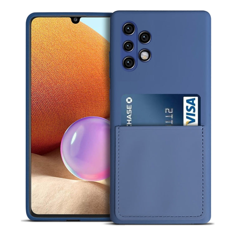 For Samsung Galaxy A32 4G Liquid Silicone Skin Feel Shockproof Phone Case with Card Slot