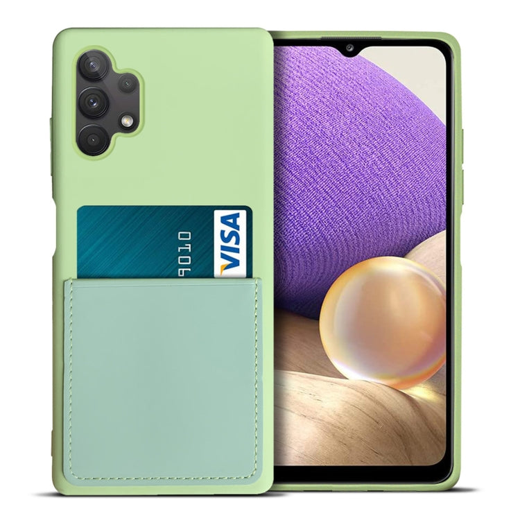 For Samsung Galaxy A32 5G Liquid Silicone Skin Feel Shockproof Phone Case with Card Slot