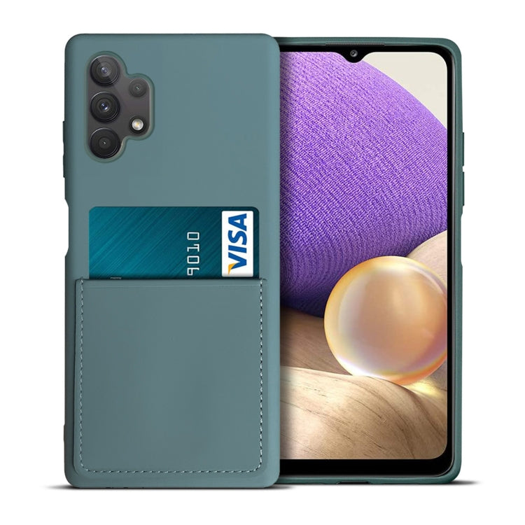 For Samsung Galaxy A32 5G Liquid Silicone Skin Feel Shockproof Phone Case with Card Slot