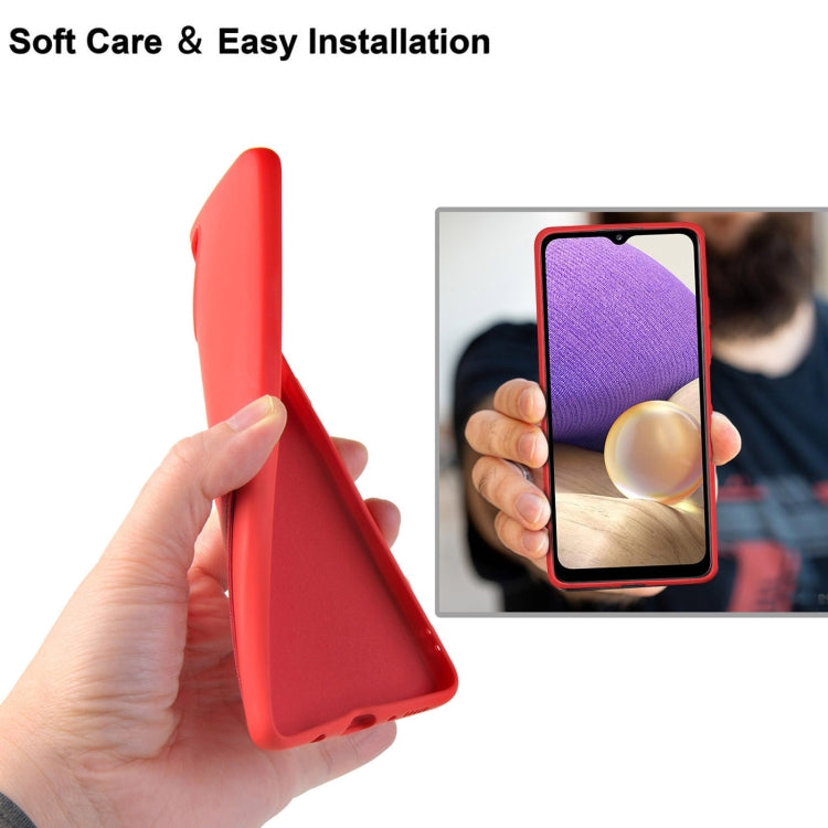 For Samsung Galaxy A32 5G Liquid Silicone Skin Feel Shockproof Phone Case with Card Slot