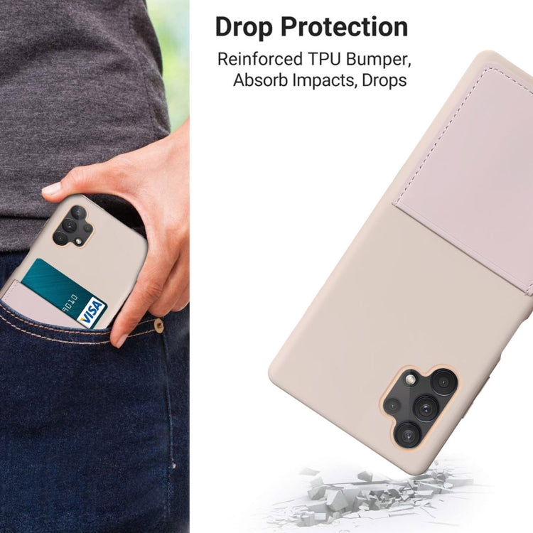 For Samsung Galaxy A32 5G Liquid Silicone Skin Feel Shockproof Phone Case with Card Slot