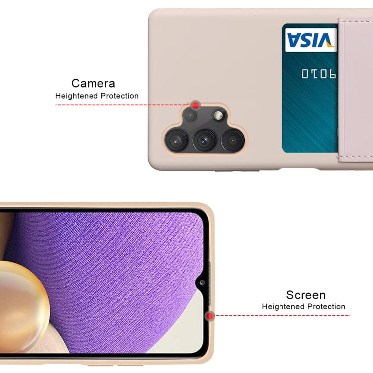 For Samsung Galaxy A32 5G Liquid Silicone Skin Feel Shockproof Phone Case with Card Slot
