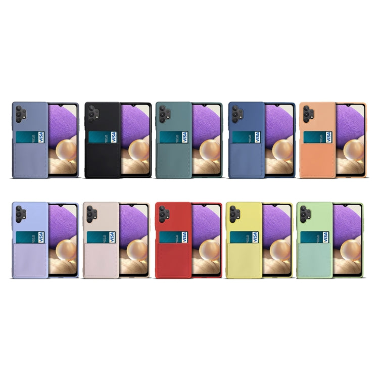 For Samsung Galaxy A32 5G Liquid Silicone Skin Feel Shockproof Phone Case with Card Slot