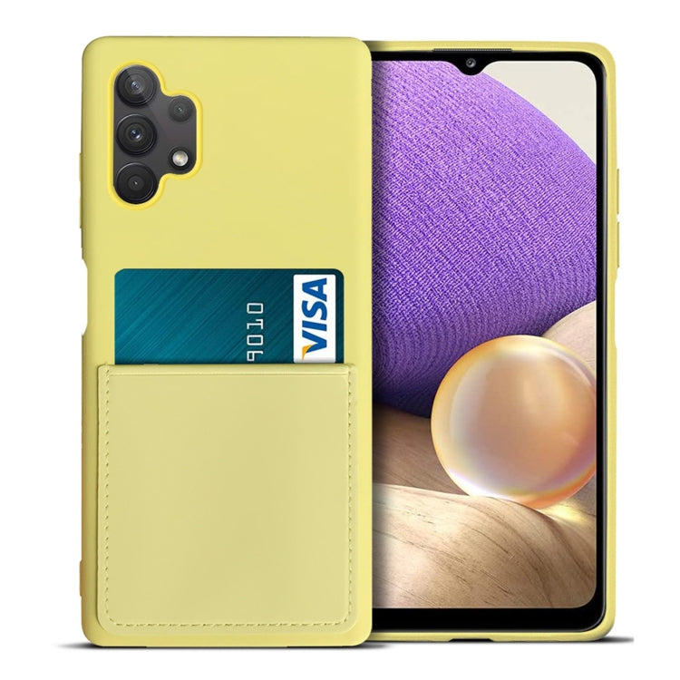 For Samsung Galaxy A32 5G Liquid Silicone Skin Feel Shockproof Phone Case with Card Slot