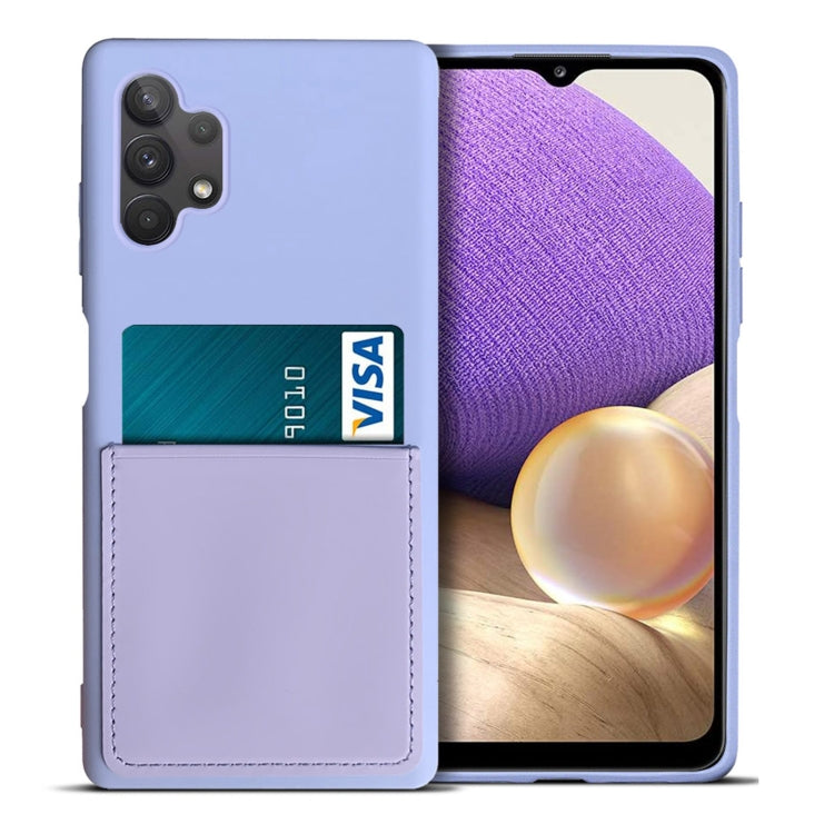 For Samsung Galaxy A32 5G Liquid Silicone Skin Feel Shockproof Phone Case with Card Slot