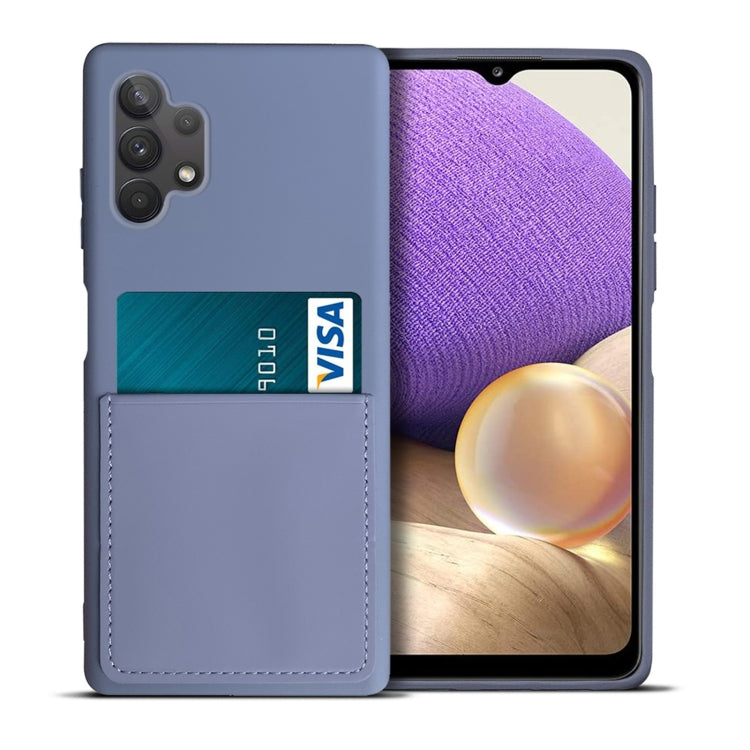 For Samsung Galaxy A32 5G Liquid Silicone Skin Feel Shockproof Phone Case with Card Slot