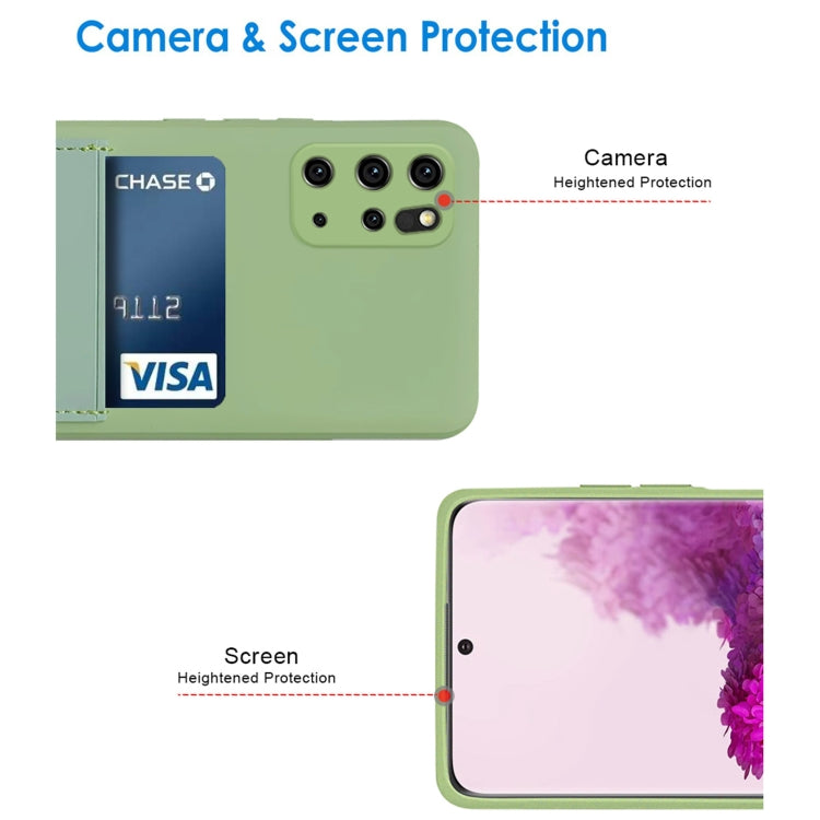 For Samsung Galaxy S20+ Liquid Silicone Skin Feel Shockproof Phone Case with Card Slot