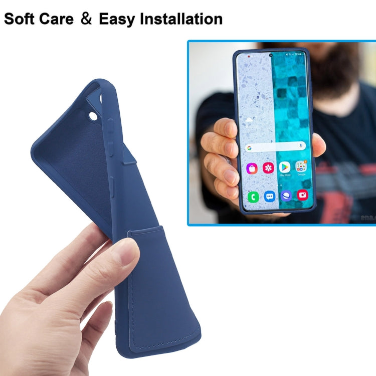 For Samsung Galaxy S20+ Liquid Silicone Skin Feel Shockproof Phone Case with Card Slot