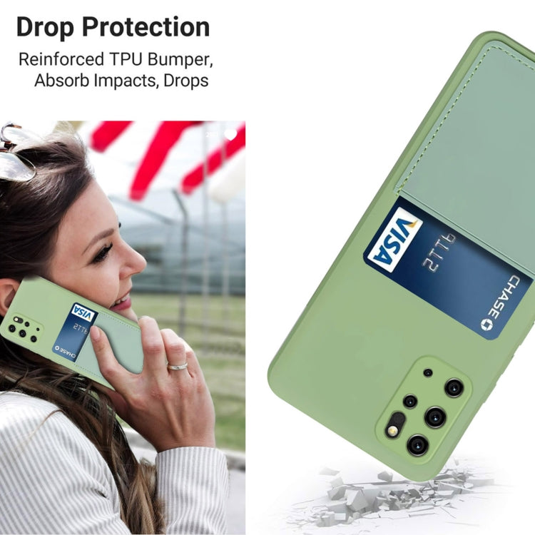 For Samsung Galaxy S20+ Liquid Silicone Skin Feel Shockproof Phone Case with Card Slot