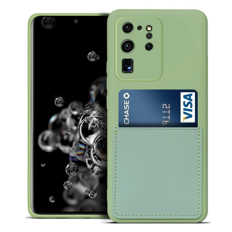 For Samsung Galaxy S20 Ultra Liquid Silicone Skin Feel Shockproof Phone Case with Card Slot