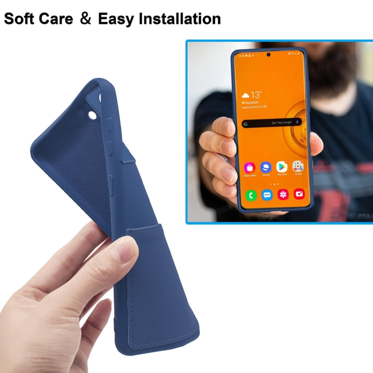 For Samsung Galaxy S20 Ultra Liquid Silicone Skin Feel Shockproof Phone Case with Card Slot