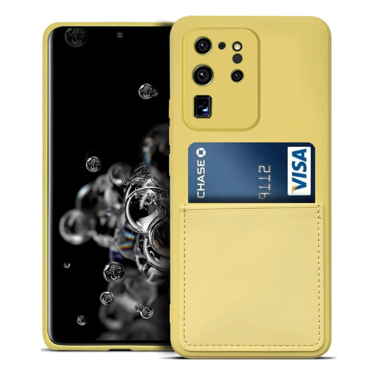 For Samsung Galaxy S20 Ultra Liquid Silicone Skin Feel Shockproof Phone Case with Card Slot