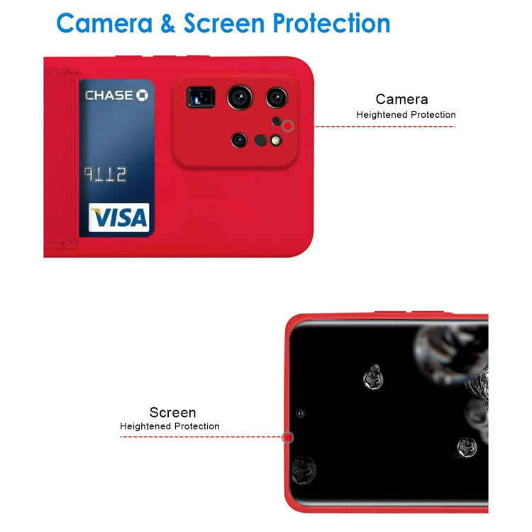 For Samsung Galaxy S20 Ultra Liquid Silicone Skin Feel Shockproof Phone Case with Card Slot
