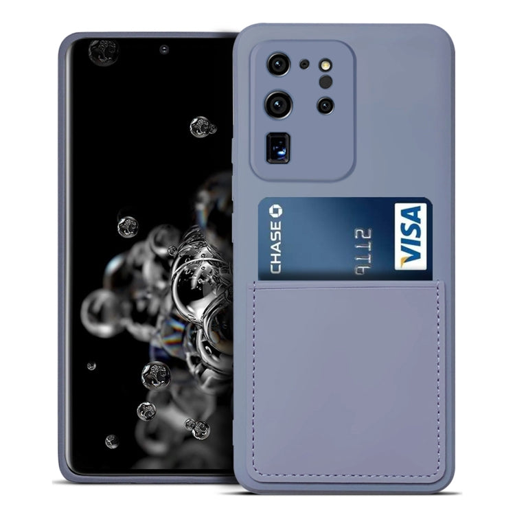 For Samsung Galaxy S20 Ultra Liquid Silicone Skin Feel Shockproof Phone Case with Card Slot