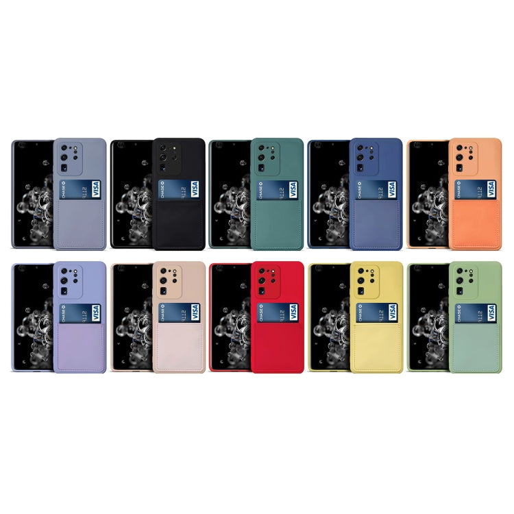 For Samsung Galaxy S20 Ultra Liquid Silicone Skin Feel Shockproof Phone Case with Card Slot