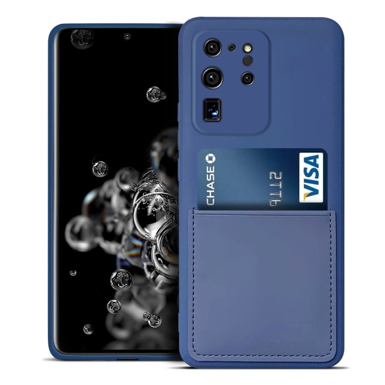 For Samsung Galaxy S20 Ultra Liquid Silicone Skin Feel Shockproof Phone Case with Card Slot