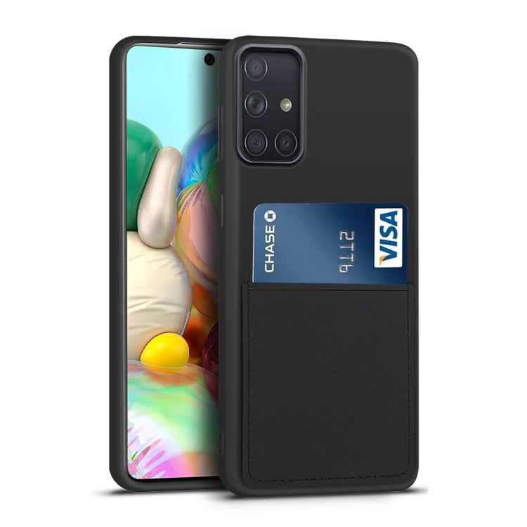 For Samsung Galaxy A71 Liquid Silicone Skin Feel Shockproof Phone Case with Card Slot