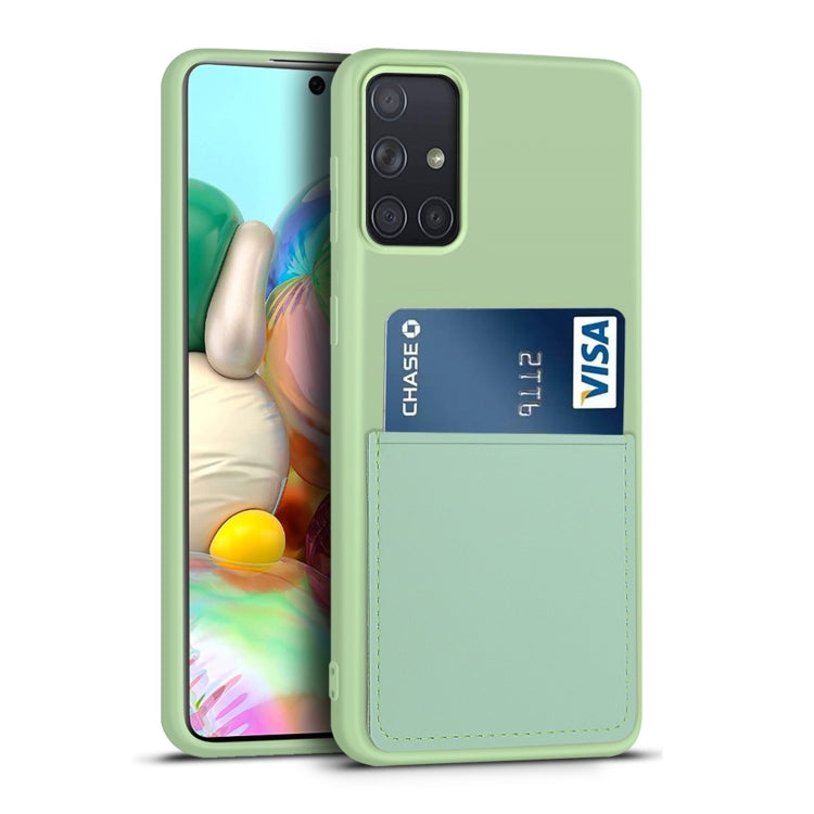 For Samsung Galaxy A71 Liquid Silicone Skin Feel Shockproof Phone Case with Card Slot