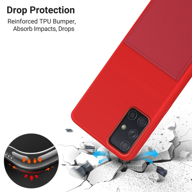 For Samsung Galaxy A71 Liquid Silicone Skin Feel Shockproof Phone Case with Card Slot
