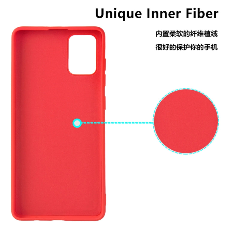 For Samsung Galaxy A71 Liquid Silicone Skin Feel Shockproof Phone Case with Card Slot