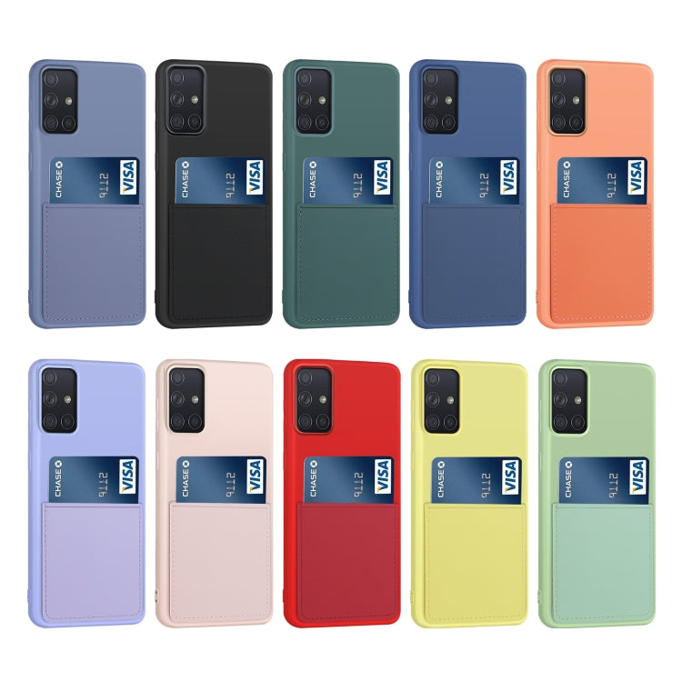 For Samsung Galaxy A71 Liquid Silicone Skin Feel Shockproof Phone Case with Card Slot