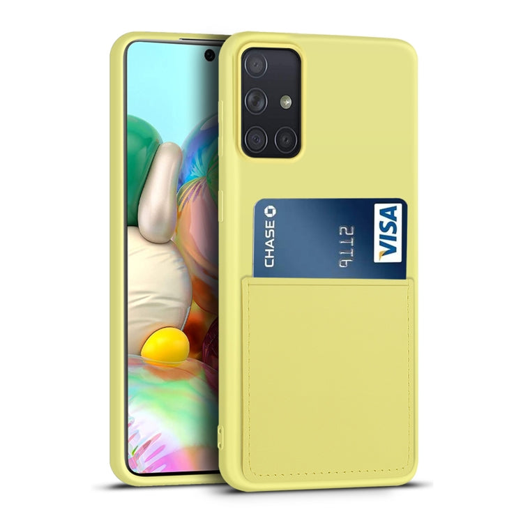 For Samsung Galaxy A71 Liquid Silicone Skin Feel Shockproof Phone Case with Card Slot