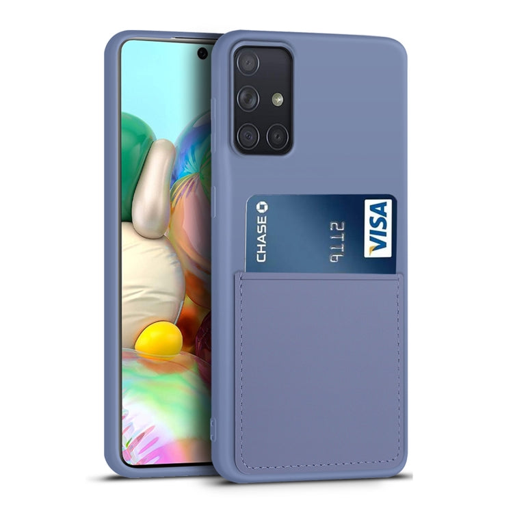 For Samsung Galaxy A71 Liquid Silicone Skin Feel Shockproof Phone Case with Card Slot